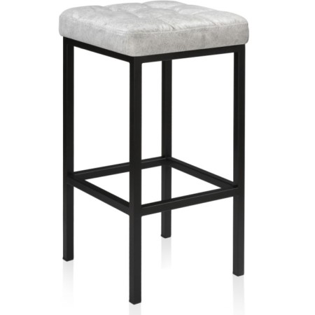 Har loth metal stool/eco -leather, black/gray 34x34x65 cm