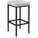 Har loth metal stool/eco -leather, black/gray 34x34x65 cm