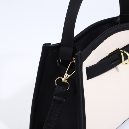 Bag Cross-Bodi with a zipper, white/black color-5