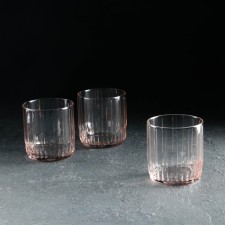 Set of glass glasses Leia, 3 pcs, 265 ml, pink