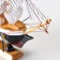 Souvenir Small Small Small "Pharaoh", black sides, cabins, 3 masts, white sails in stripes