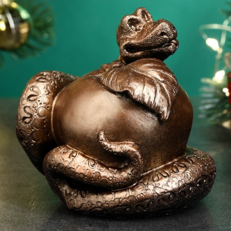 Figure "Snake on an apple" bronze, 8x7cm