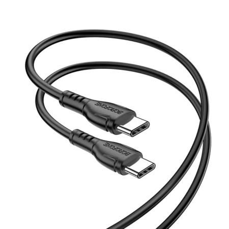 Cable Borofone BX51, Type-C-Type-C, PD 60 W, 3 A, 1 m, PVC braid, black-1