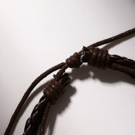 Bracelet Skin "Interpretation" with a suspension, heart, brown color, D = 8 cm-2