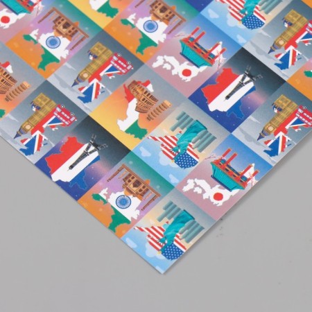 Scrapbooking paper bilateral "travel" density 180 grams set 10 pcs 15.5x17 cm 1071838-3
