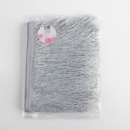 Decorative braid "Furrm", 15 cm, 5 ± 0.5 m, silver color-2