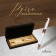 Gift handle, ball "Kronos" in the leatherette case, rotary, white body with gold