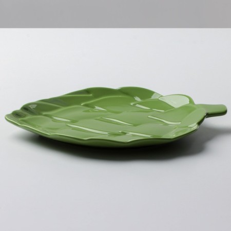 Ceramic plate "Artichoki", green, 20 x 17 cm, green color-3