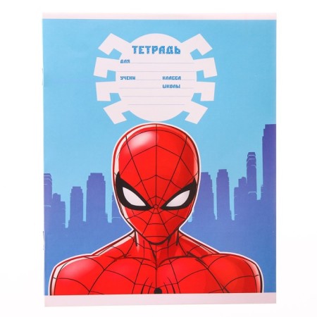 Notebook in a cage 12 sheets, 4 types of mix, cover coated paper, spider-man-5