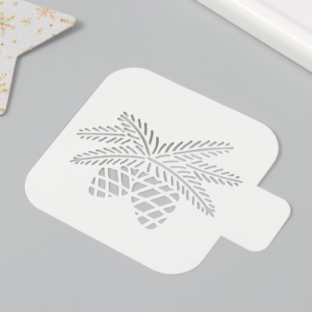 Plastic stencil "Frig with cones", size 9x9 cm-1