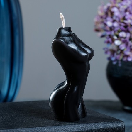 Figure candle "Women's body No. 1" Black, 9cm-1