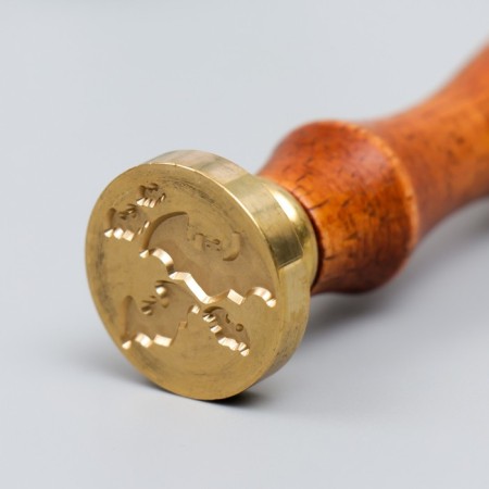 Printing for wax with a wooden handle "bats" 9x2.5x2.5 cm-3