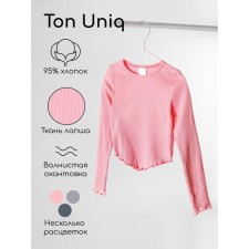 Top for a girl with long UNIQ sleeves, height 134 cm, pink color