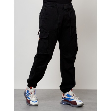 Cargo jeans male, size 44, black color-6