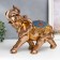 Souvenir Polystone "Golden Elephant in the Blue Popone with Brushes" MIX 28.5x15x32.5 cm