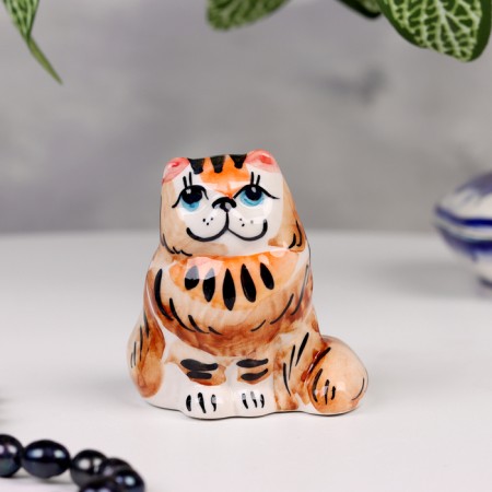 Souvenir "Sedentary cat", 6x6 cm, color, gzhel-4