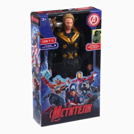 Figure Marvel "Avengers. Thor with long hair ", collectible, with weapons, lighting effects-1