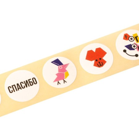 Stickers for gifts and flowers “Thank you”, 2 x 2 cm, roll 250 pcs.-1
