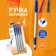 A set of ballpoint pens 4 pieces, BIC Round STIC EXACT, node 0.7 mm, blue, black, red, thin letter, rubber emphasis