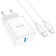 Network charger Hoco C104A, 1 Type-C, Type-C cable-Type-C, 1 m, white