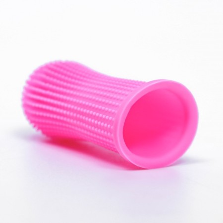 Brush for brushing animal teeth, 5.5 x 2.5 cm, pink, container 7 x 4 cm-5