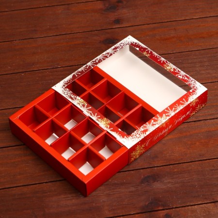 Box for sweets 16 pcs, 17.7 x 17.7 x 3.8 cm "New Year's mood"-8