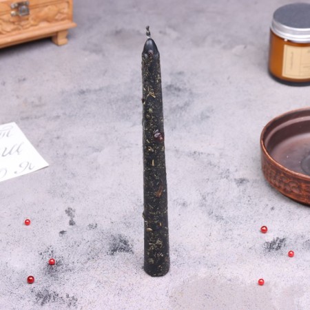 Magic candle "to clean the house" with grass, black, 20cm-2