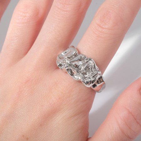 Ring "Roman Lines" minimized, the color of silver, dimensionless-1