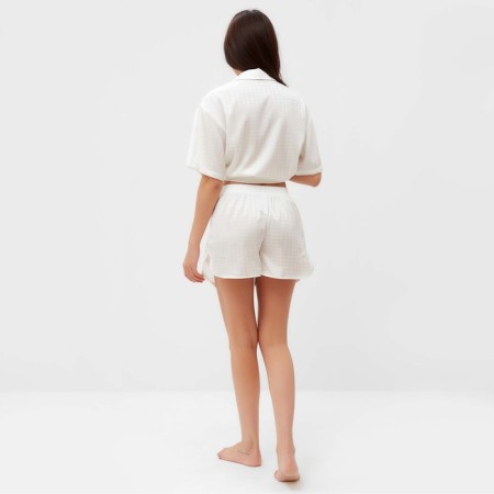 Female pajamas (shirt and shorts) KAFTAN SILK, size 40-42, white-4