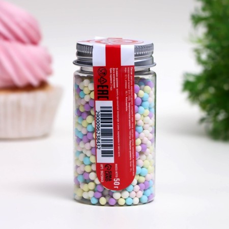 Sprinking confectionery "Mix Balls", 4 mm, matte, 50 g-2