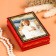 Casket "Girl with an owl", red, 10 × 14 cm, lacquer miniature