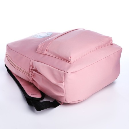 School backpack of textiles on lightning, 3 pockets, pink color-4