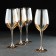 A set of glass glasses for the wine "Golden Honey", 350 ml, 4 pcs