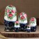 Matryoshka "couple", red scarf, 5 puppet, suite