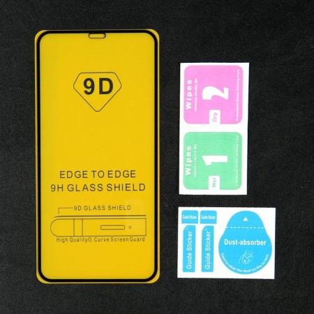 Protective glass 9D Luazon for iPhone XS Max/11 Pro Max, full glue, 0.33 mm, black-2