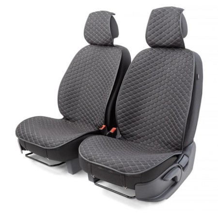 Caps on the front seats Car Performance, 2 pcs, Fiberflax (flax), rhombus, black
