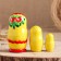Nesting doll "strawberry", yellow dress, 3 puppet, 10 cm