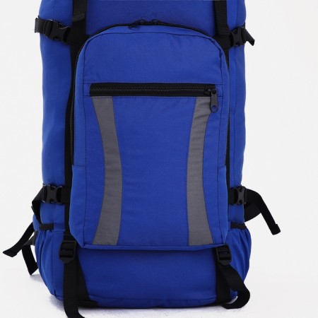 Tourist backpack, TAIF, 70 l, cord department, outer pocket, 2 side nets, blue/gray color-6