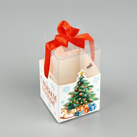 Box a gift New Year's folding "Christmas tree", 7 x 12 x 7 cm, New Year-1