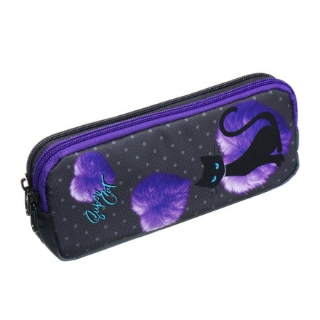 Penal soft, 2 compartments, voluminous, 90 x 220 x 40 mm, Stavia "Black Cat" gray 86244-2