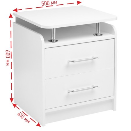 Tumbling bedside milan, 600x500x410 White diamond-4