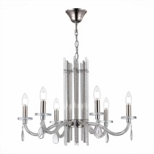 Люстра подвесная St Luce. SL1656.103.06. Epica. 6х40 Вт, E14, 62х62х45 см, цвет никель