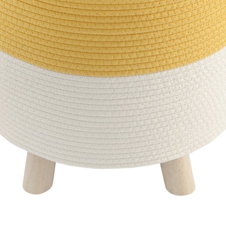 Pouff Devy, 400 × 400 × 400 mm, beige / mustard color-4