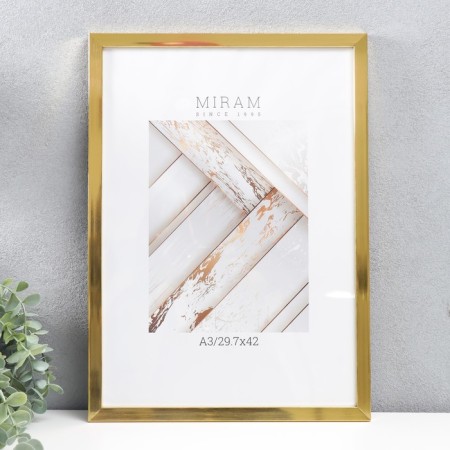 Photo frame plastic "Mira" 29.7x42 cm, (A3) gold (plastic screen)