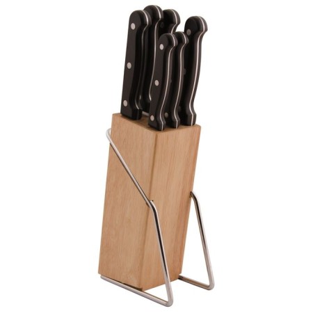 ATLANTIS knife set, black color, 7 items