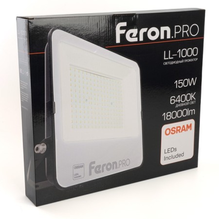 Feater LED Feron, LL-1000, IP65, 150 W, 328.5x295x43 mm, glow cold white-10