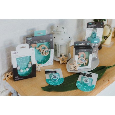 Gift set: Holder for a nipple-dummy and a “Elephant“ Elephant ”, Mum & Baby-6