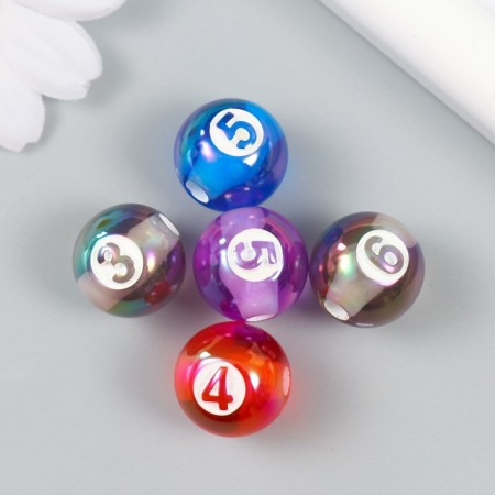 Busina for creativity plastic "Ball billiard, transparent" mix 1,6x1.6x1.6 cm