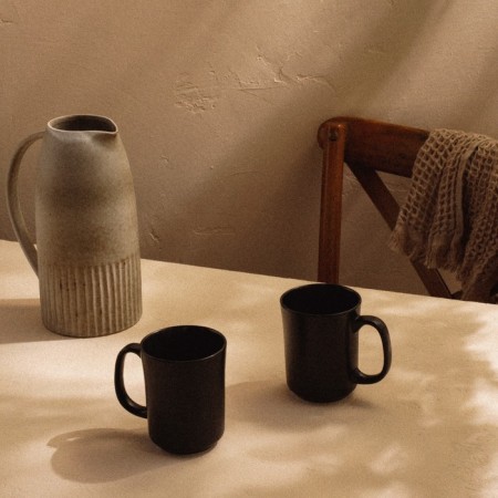A set of porcelain mugs SL Home "Dark", black color-3