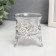Glass candlestick, 1 candle "Flower" silver 6.5x6x6 cm